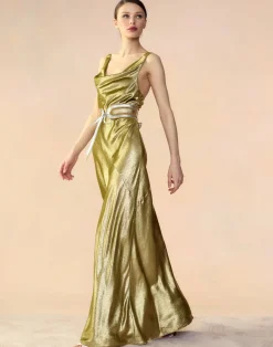 Liquid Gold Lamé Dress
