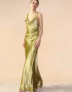 Liquid Gold Lamé Dress