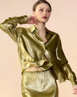 Liquid Gold Lamé Shirt