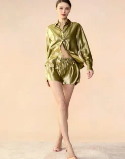 Liquid Gold Lamé Shirt