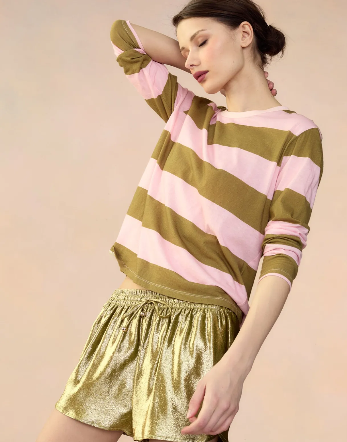 Liquid Gold Lamé Shorts