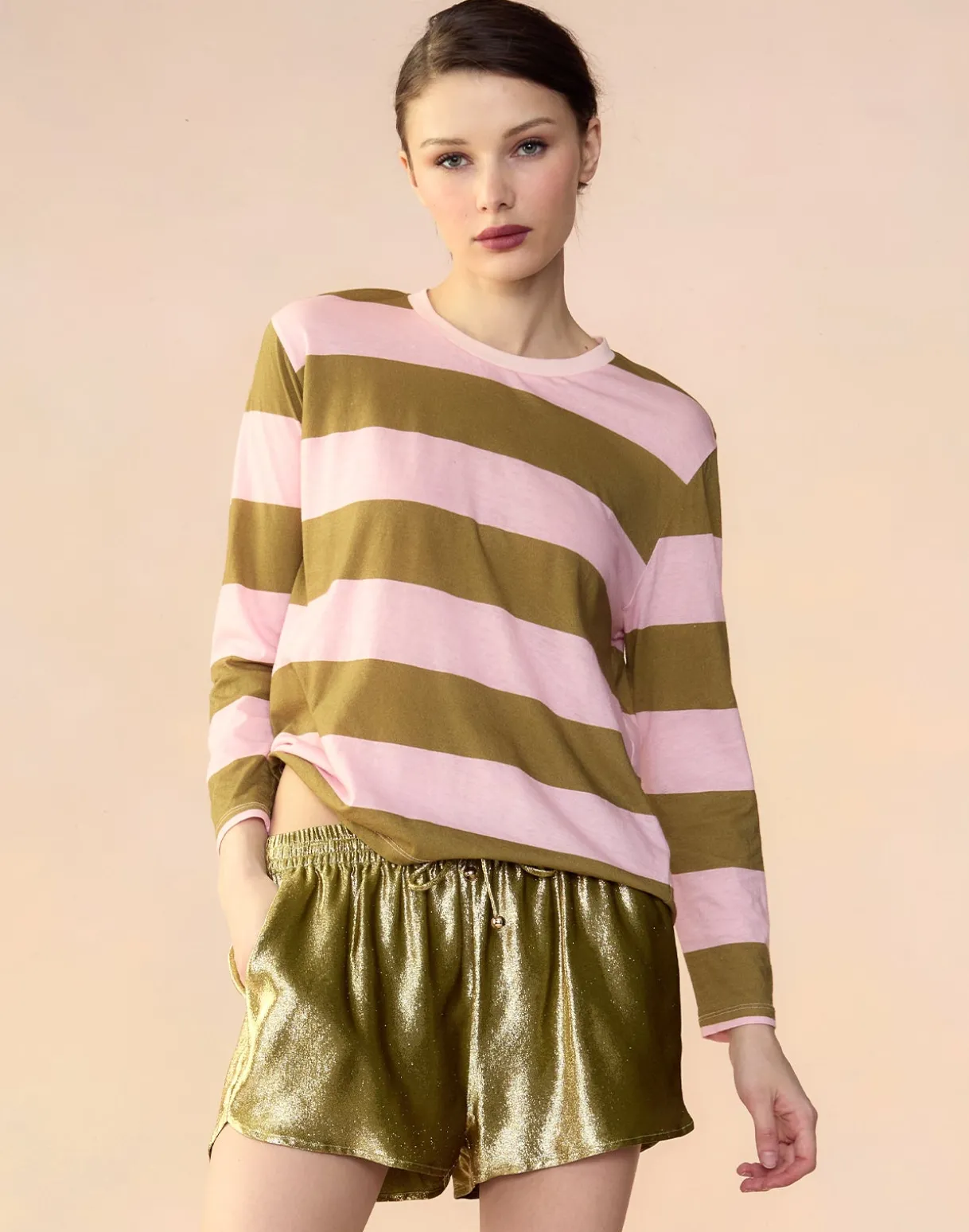 Liquid Gold Lamé Shorts