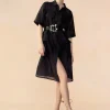 Lisbon Silk Linen Shirt Dress