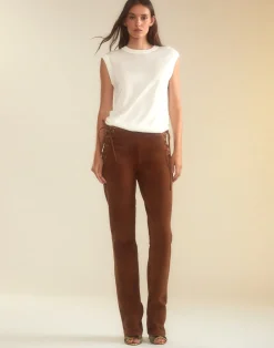 Liv Lace-Up Suede Pants