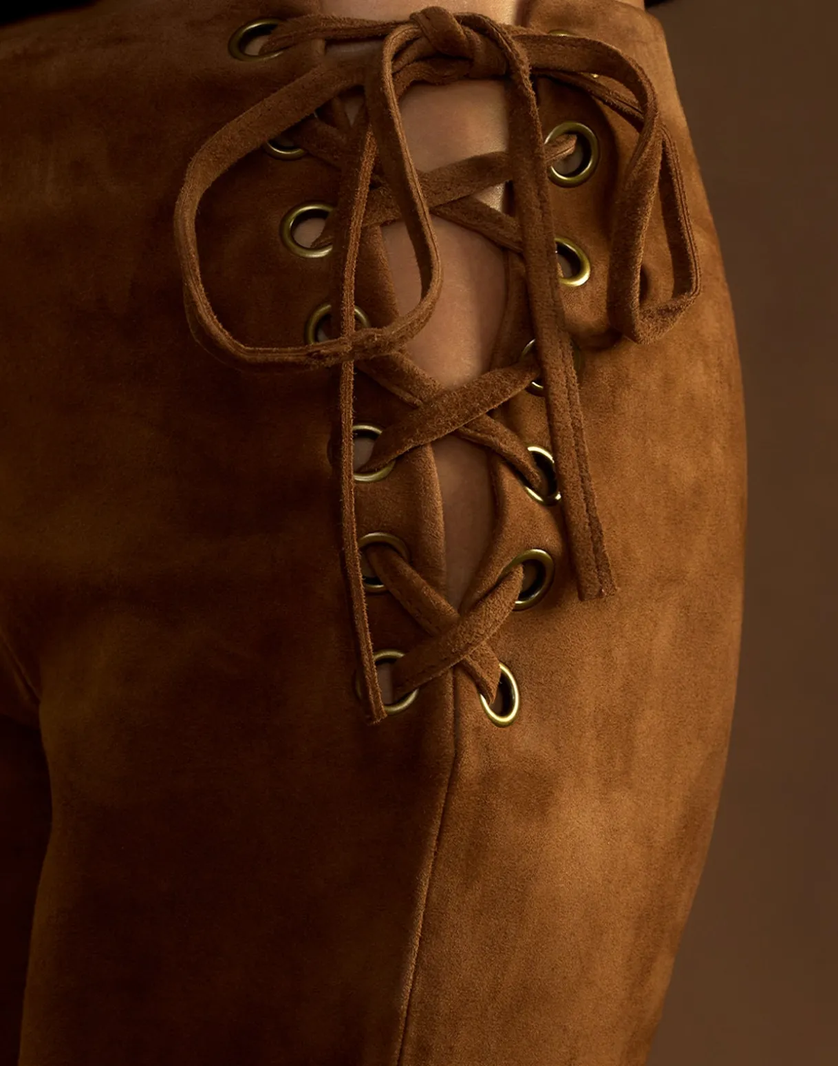 Liv Lace-Up Suede Pants
