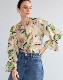 Love Locket Silk Linen Blouse