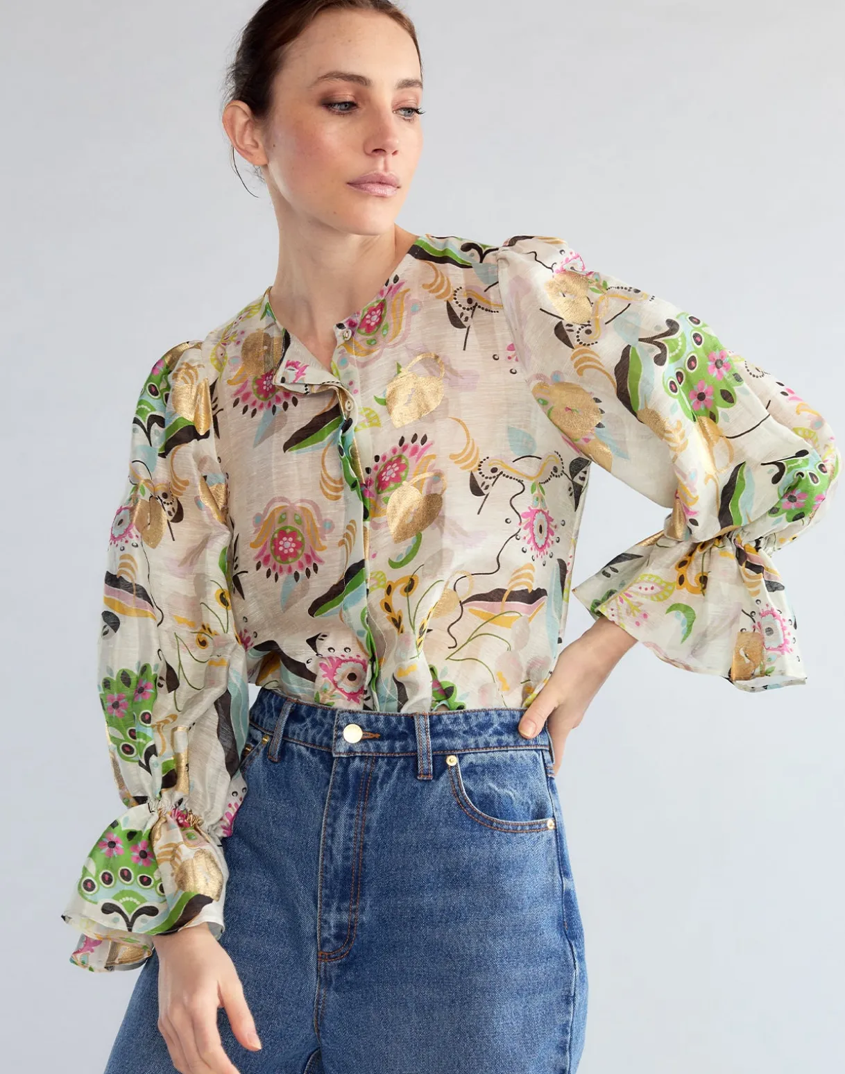 Love Locket Silk Linen Blouse