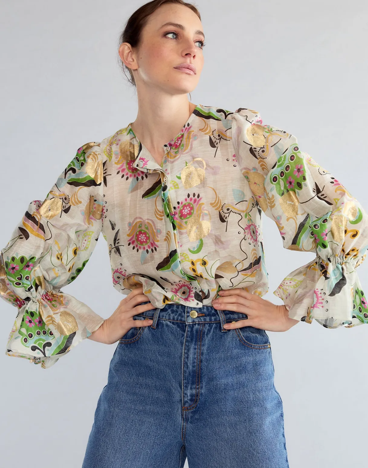 Love Locket Silk Linen Blouse