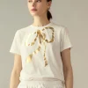 Metallic Bow Tee