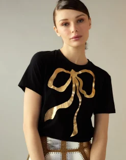 Metallic Bow Tee