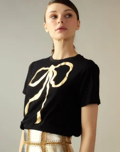 Metallic Bow Tee