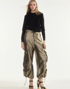 Metallic Cargo Pants