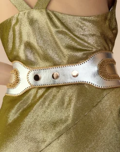 Metallic Vegan Leather Belt