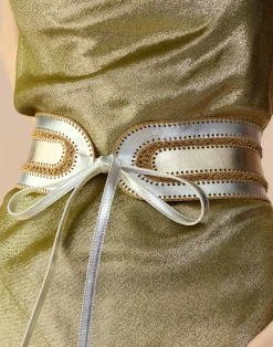 Metallic Vegan Leather Belt