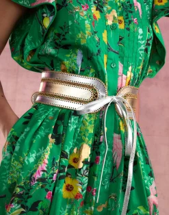 Metallic Vegan Leather Belt