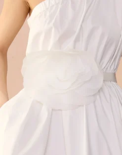 Oversized Organza Flower Tie