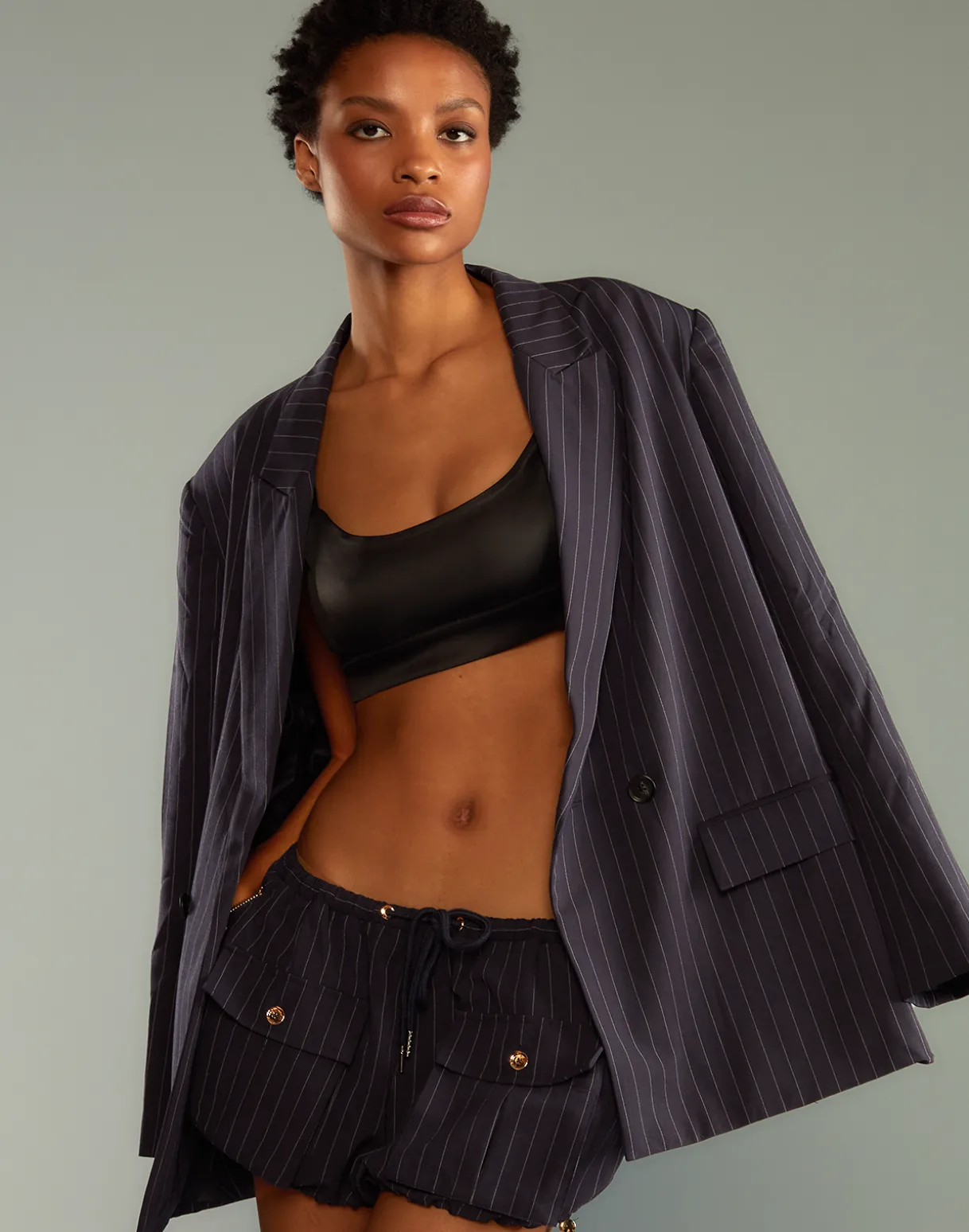Pinstripe Blazer