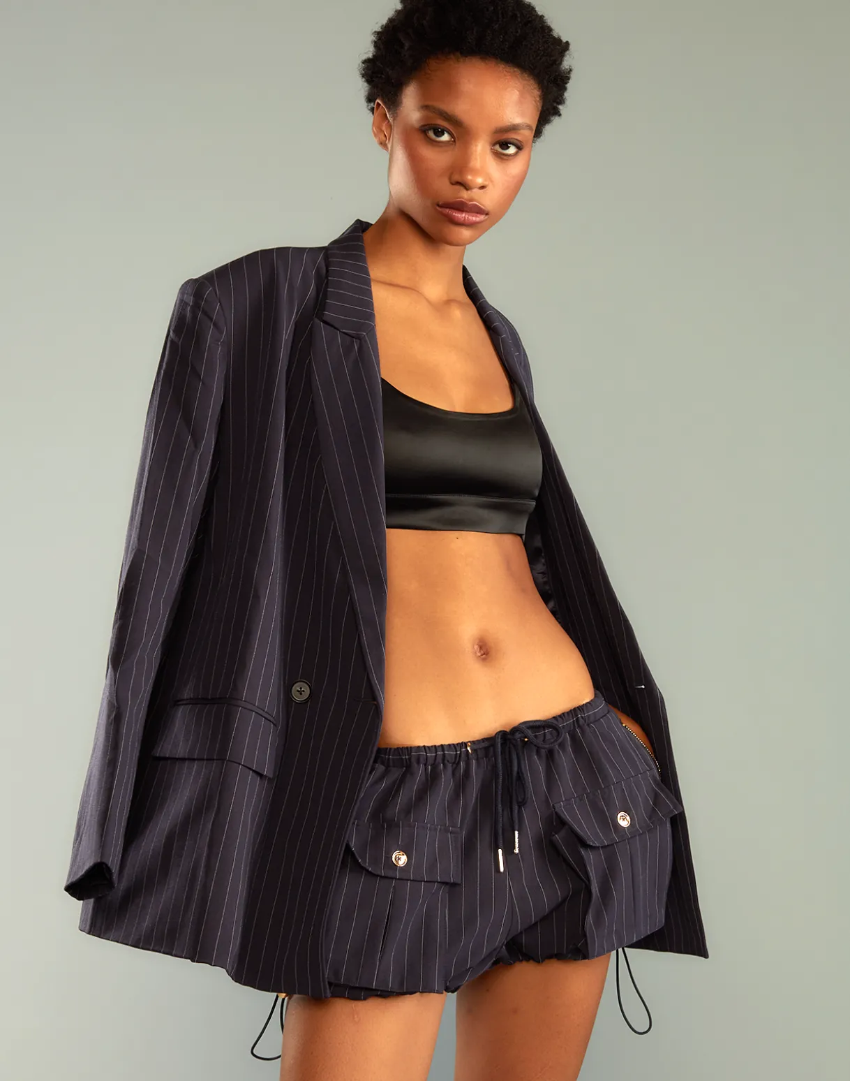 Pinstripe Cargo Bloomer Short