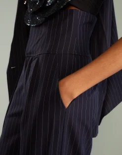Pinstripe Corset Waist Pants