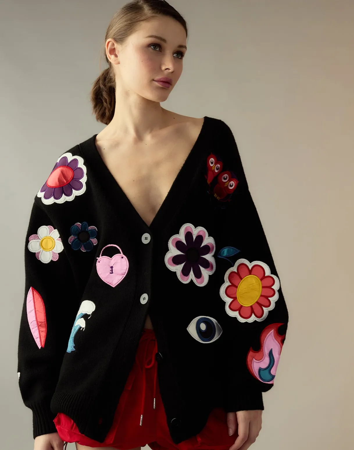 Playful Patchwork Cardigan