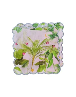 Scallop Embroidered Edge Cocktail Napkin