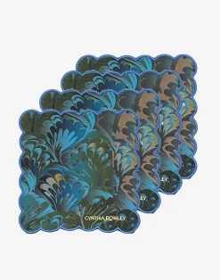 Scallop Embroidered Edge Cocktail Napkin