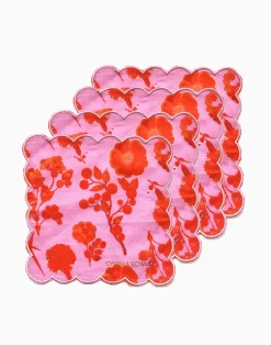 Scallop Embroidered Edge Cocktail Napkin