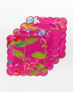 Scallop Embroidered Edge Cocktail Napkin