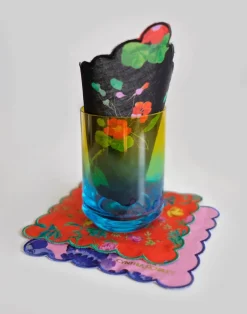 Scallop Embroidered Edge Cocktail Napkin