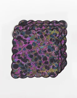 Scallop Embroidered Edge Cocktail Napkin