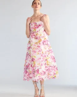 Scalloped Petal Midi Dress