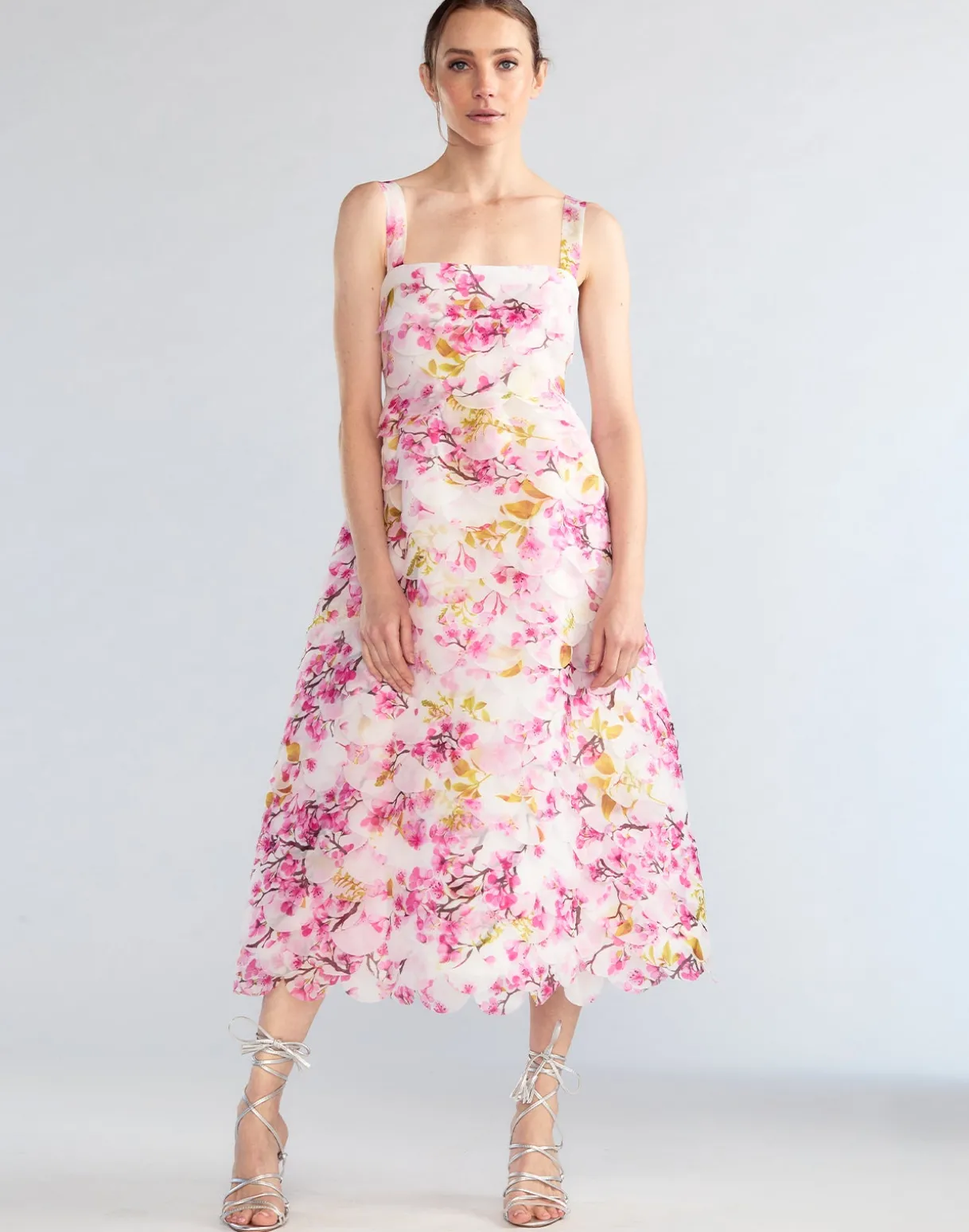 Scalloped Petal Midi Dress
