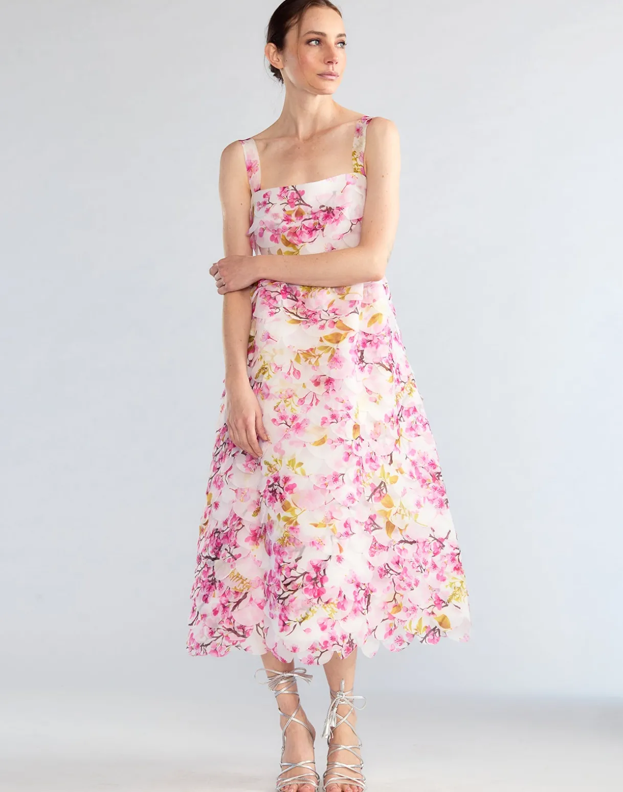 Scalloped Petal Midi Dress