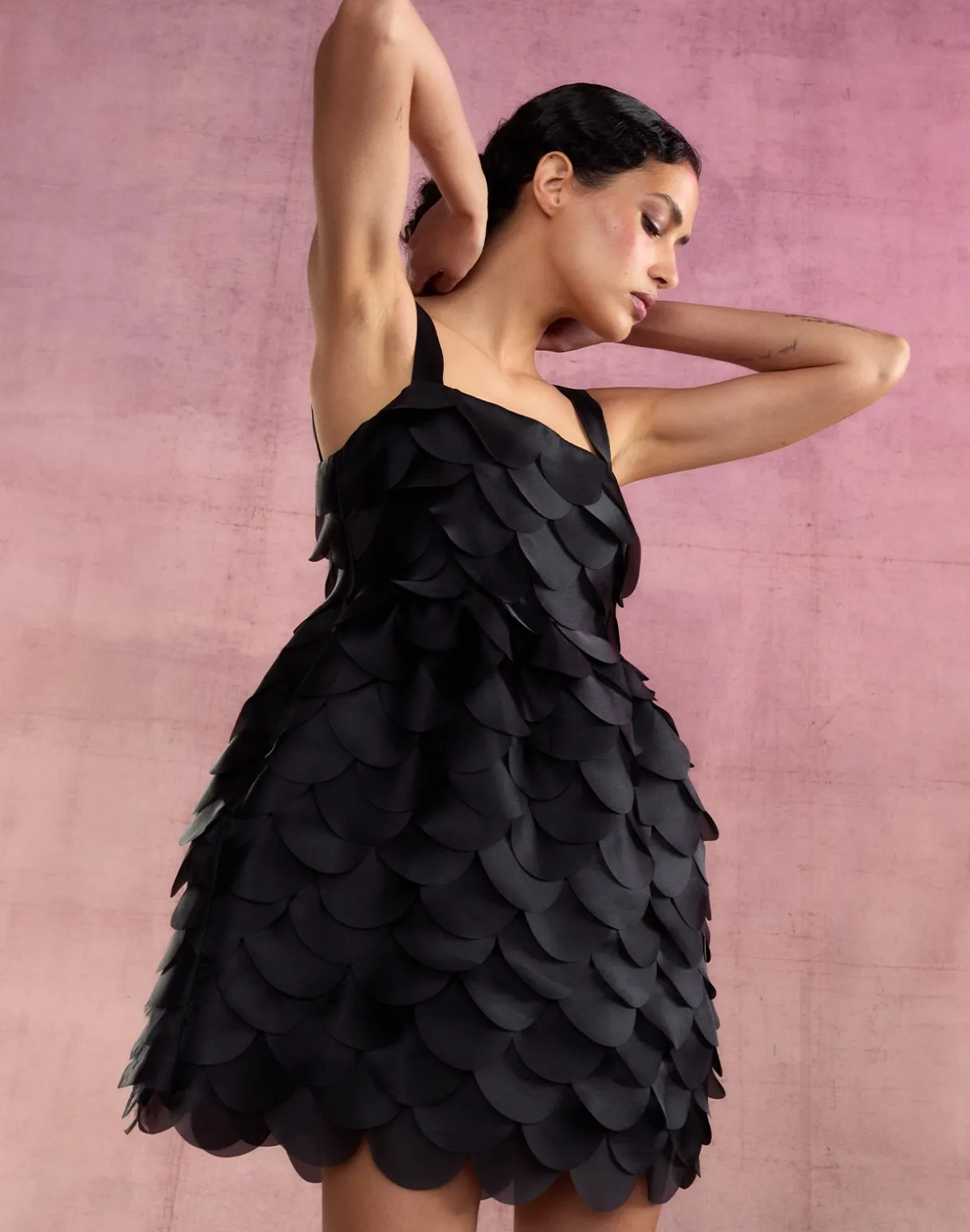 Scalloped Petal Mini Dress