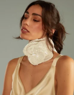 Sequin Flower Tie