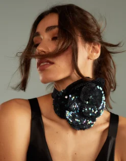 Sequin Flower Tie