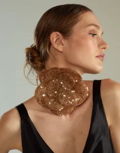 Sequin Flower Tie