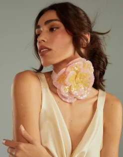 Sequin Flower Tie