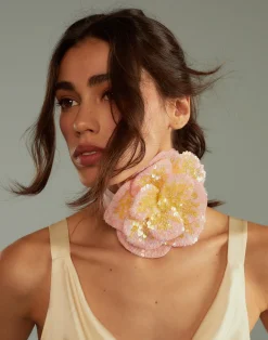 Sequin Flower Tie