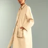 Studded Vegan Leather Coat