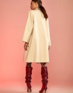 Studded Vegan Leather Coat