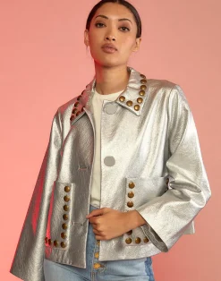 Studded Vegan Leather Jacket