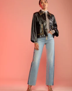 Studded Vegan Leather Jacket