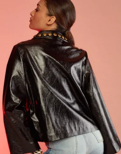 Studded Vegan Leather Jacket