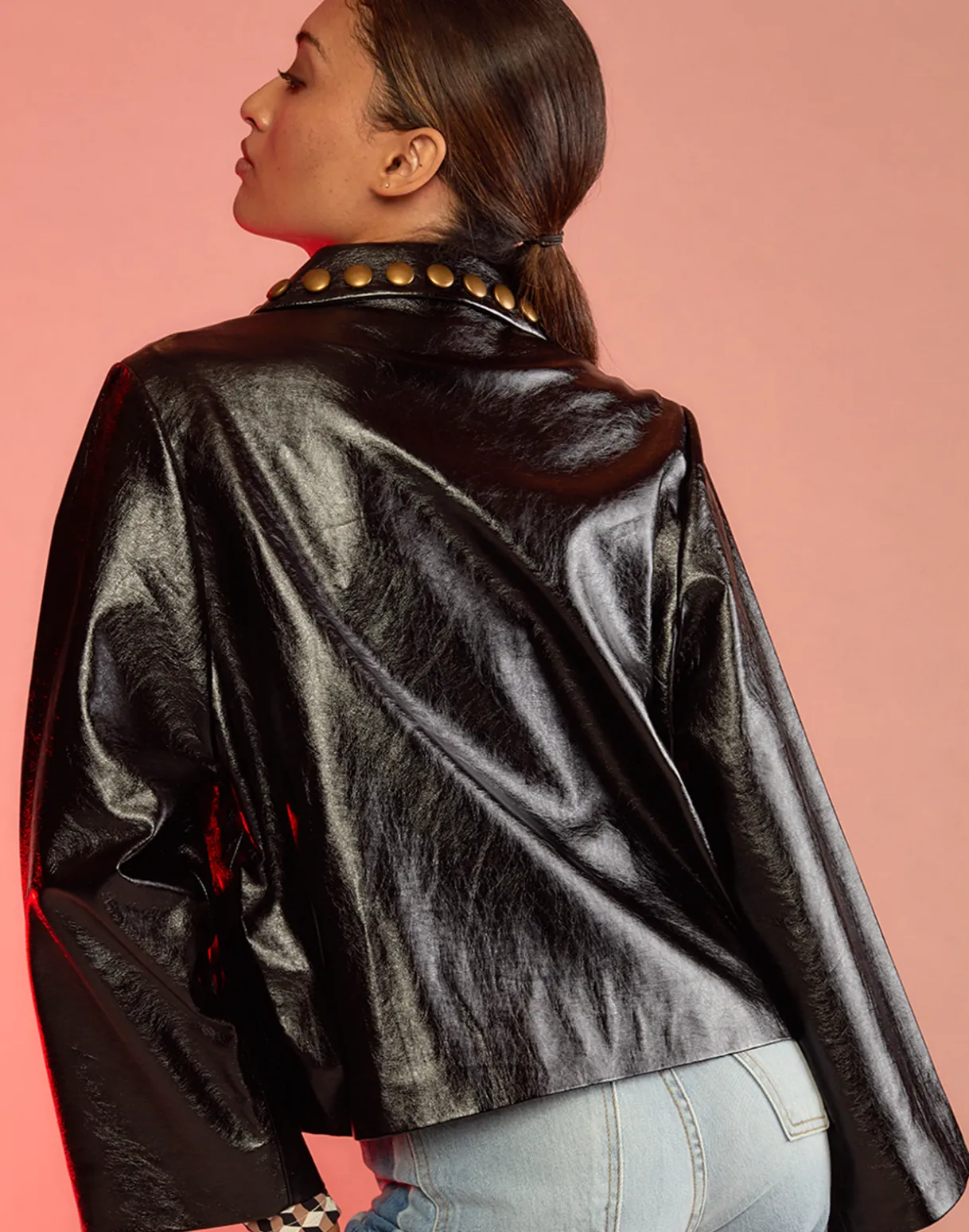 Studded Vegan Leather Jacket