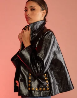 Studded Vegan Leather Jacket