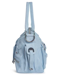 Suede Cargo Pocket Shoulder Bag
