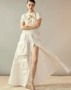 Taffeta Cargo Skirt