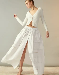 Taffeta Cargo Skirt