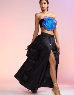 Taffeta Cargo Skirt